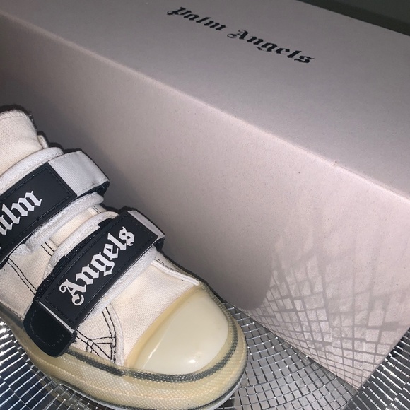 palm angels black logo vulcanized sneakers